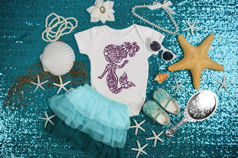 Mermaid SVG Bundle - 12 Mermaid and Ocean Mandala Designs SVG Old Market 