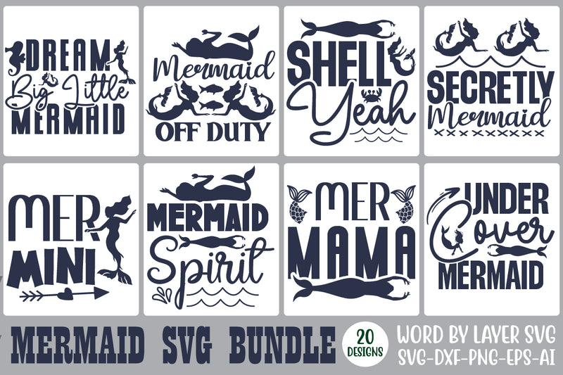 Mermaid SVG Bundle, 20 SVG Design SVG Rafiqul20606 