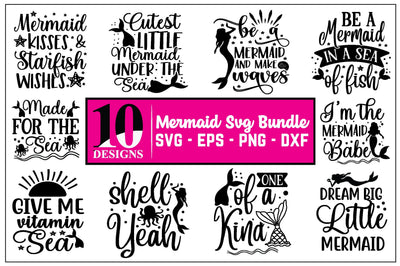 mermaid svg bundle commercial use SVG buydesign 
