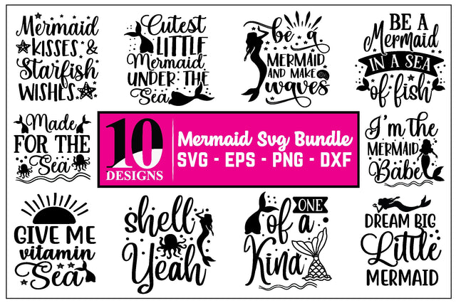 mermaid svg bundle commercial use SVG buydesign 