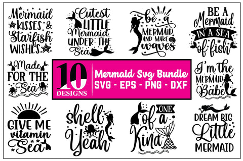 mermaid svg bundle commercial use SVG buydesign 