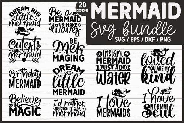 Mermaid SVG Bundle Cut File SVG akazaddesign 