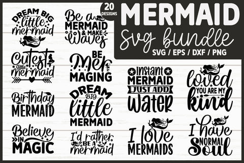 Mermaid SVG Bundle Cut File SVG akazaddesign 