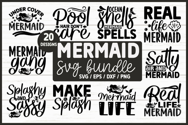 Mermaid SVG Bundle Cut File SVG akazaddesign 