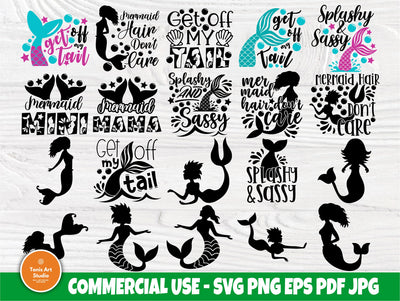 Mermaid SVG Bundle, Mermaid Tail, Mermaid Party SVG TonisArtStudio 