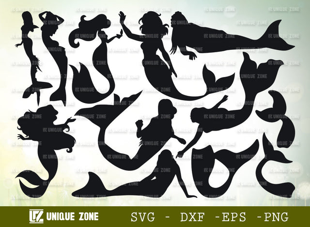 Mermaid SVG Bundle, Mermaid Tail Svg, Cute Mermaid Svg, Sea Beach Svg, Mermaid Silhouette, Mermaid Princess, Summer, Girl SVG Unique Zone 