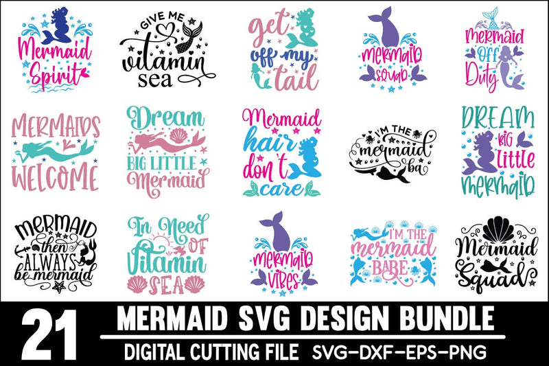 mermaid svg bundle SVG buydesign 