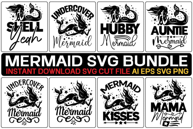 Mermaid Svg Bundle SVG designmaster24 