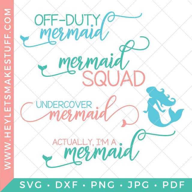 Mermaid SVG Bundle SVG Hey Let's Make Stuff 