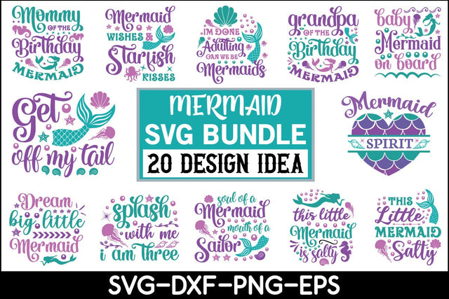Mermaid Svg Bundle SVG md faruk hossain 