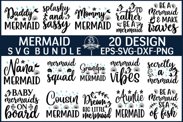 Mermaid Svg Bundle SVG md faruk hossain 