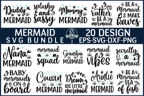 Mermaid Svg Bundle SVG md faruk hossain 