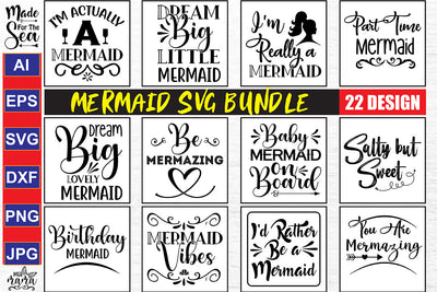 Mermaid SVG Bundle SVG nirmal108roy 