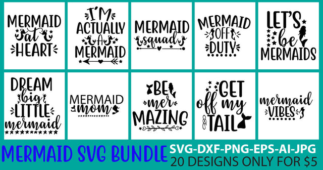 Mermaid Svg Bundle SVG Syaman 