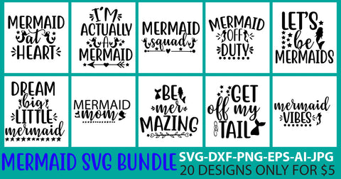 Mermaid Svg Bundle SVG Syaman 