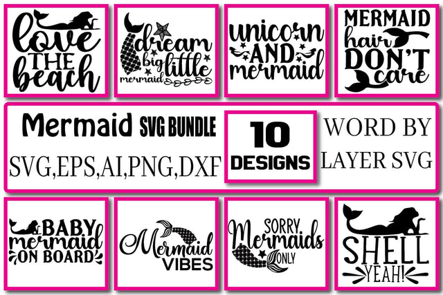 Mermaid SVG Bundle Vol. 1 SVG Craftlabsvg24 