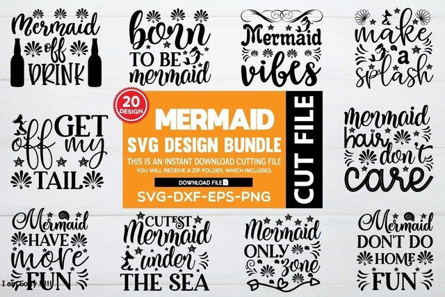mermaid svg bundle vol 2 SVG buydesign 