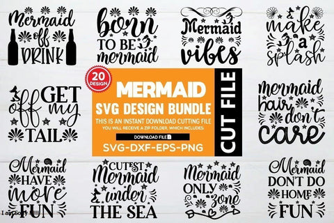 mermaid svg bundle vol 2 SVG buydesign 