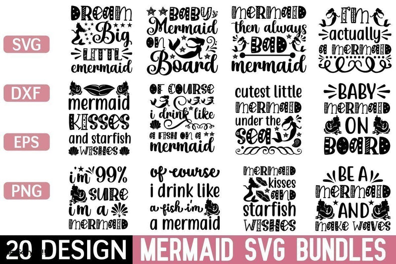 mermaid svg bundle vol 3 SVG buydesign 