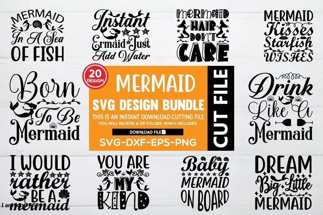 mermaid svg bundle vol 6 SVG buydesign 