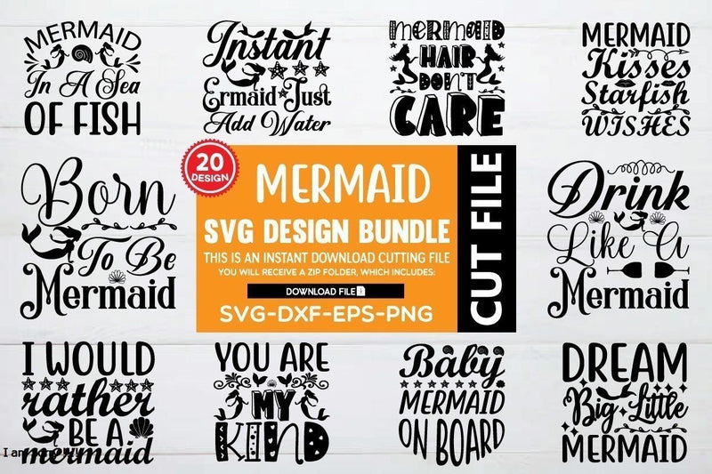 mermaid svg bundle vol 6 SVG buydesign 