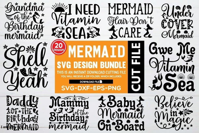 mermaid svg bundle vol 7 SVG buydesign 