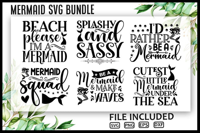 Mermaid SVG Bundle.Mermaid Monogram Svg, Cute Mermaid Svg, SVG Designangry 
