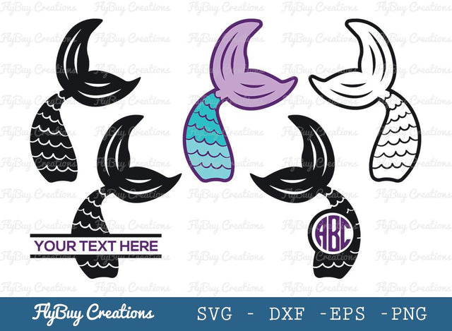 Mermaid Svg Cut File| Mermaid Tail | Cute Mermaid | Sea Beach | Mermaid Monogram | Circle Monogram | Split Monogram SVG ETC Craft 