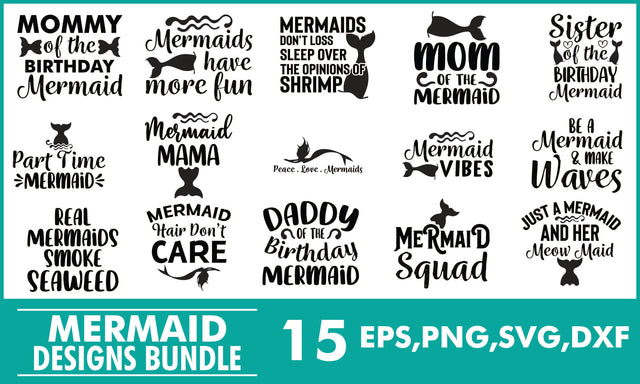 Mermaid SVG Designs Bundle SVG PatternFeed8 