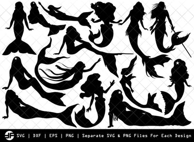 Mermaid SVG | Mermaid Silhouette Bundle | SVG Cut File SVG ETC Craft 