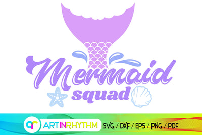 mermaid svg, mermaid squad SVG Artinrhythm shop 