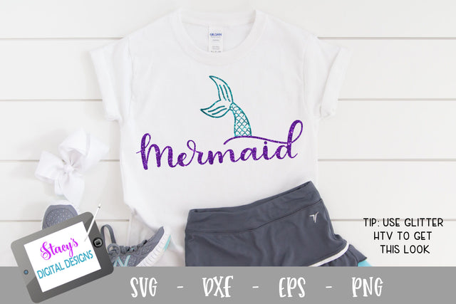 Mermaid SVG - Mermaid Tail Cut File, handlettered SVG Stacy's Digital Designs 