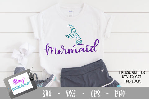 Mermaid SVG - Mermaid Tail Cut File, handlettered SVG Stacy's Digital Designs 