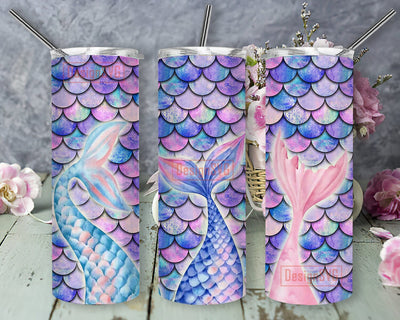 Mermaid Tail 20oz Skinny Tumbler, Pastel Purple Tumbler Png, Mermaid Scales Tumbler Wrap, Mermaid Sublimation Design, Instant Download Sublimation DesignSVG 