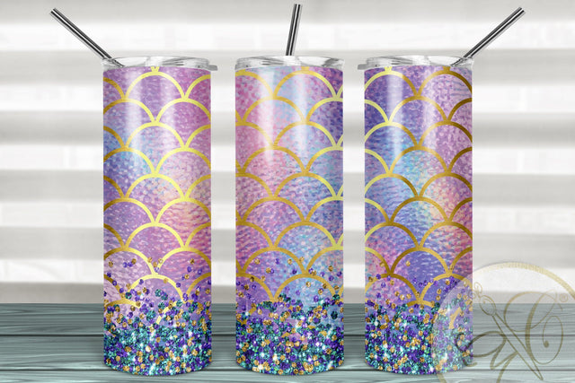 Mermaid Tail 20oz Skinny Tumbler Sublimation / iridescent Sublimation Marlene Campos 
