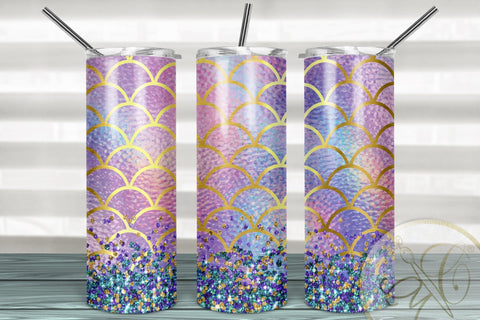 Mermaid Tail 20oz Skinny Tumbler Sublimation / iridescent Sublimation Marlene Campos 