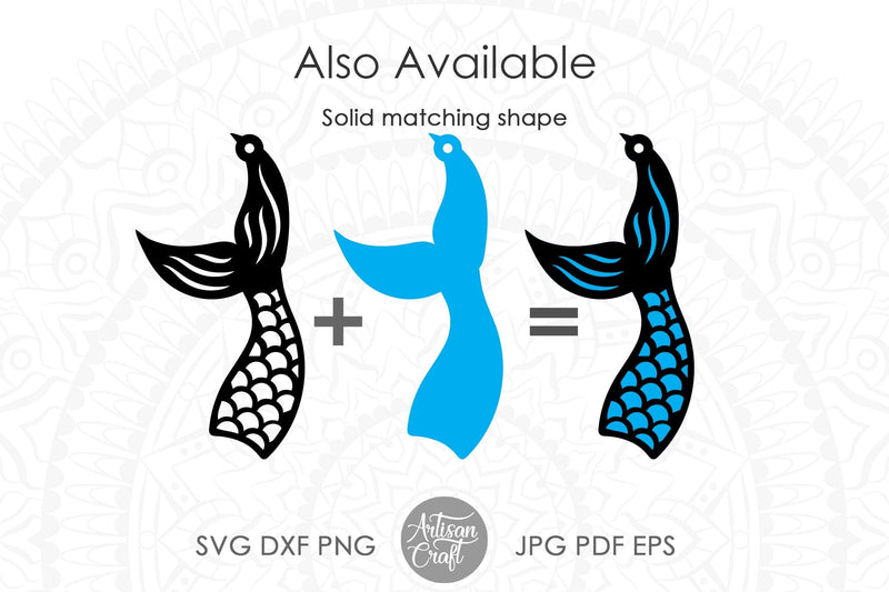 Mermaid tail earrings SVG cut file | So Fontsy