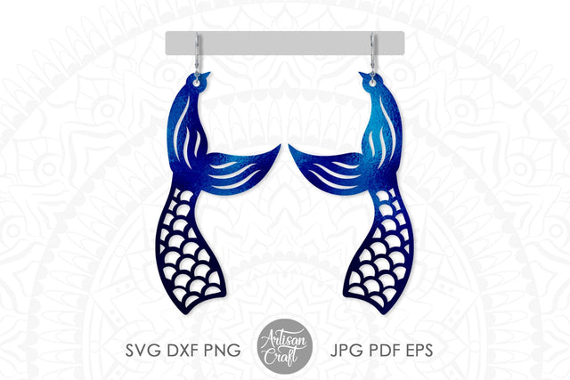 Mermaid tail earrings SVG cut file SVG Artisan Craft SVG 
