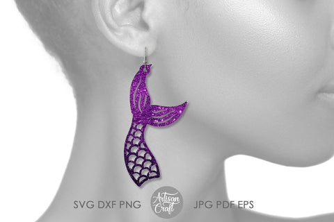 Mermaid tail earrings SVG cut file SVG Artisan Craft SVG 