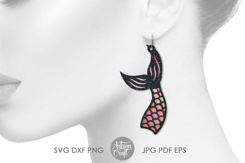 Mermaid tail earrings SVG cut file SVG Artisan Craft SVG 