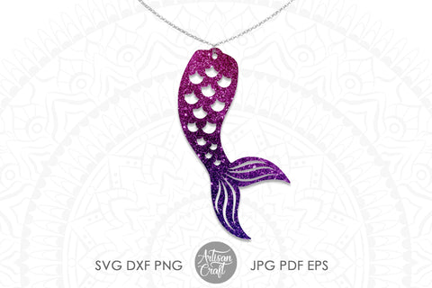 Mermaid tail earrings SVG cut files for laser cutting SVG Artisan Craft SVG 