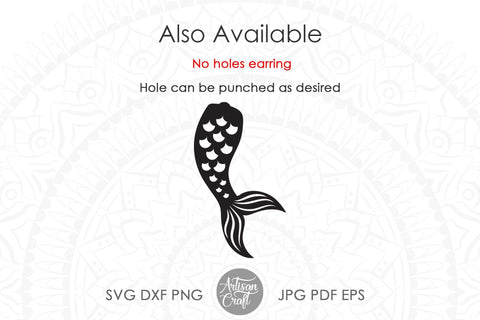 Mermaid tail earrings SVG cut files for laser cutting SVG Artisan Craft SVG 