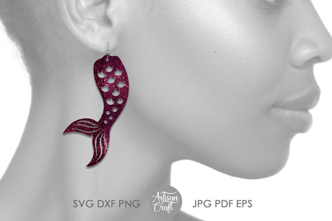 Mermaid tail earrings SVG cut files for laser cutting SVG Artisan Craft SVG 