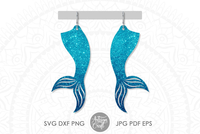 Mermaid tail earrings, SVG cut files SVG Artisan Craft SVG 