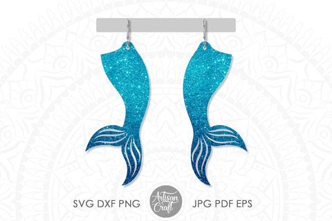 Mermaid tail earrings, SVG cut files SVG Artisan Craft SVG 