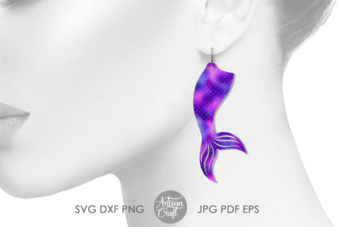 Mermaid tail earrings, SVG cut files SVG Artisan Craft SVG 