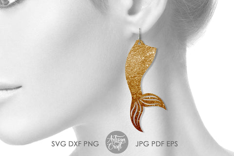 Mermaid tail earrings, SVG cut files SVG Artisan Craft SVG 