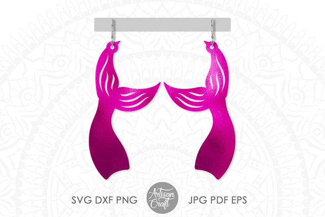 Mermaid tail earrings SVG for cutting with laser SVG Artisan Craft SVG 