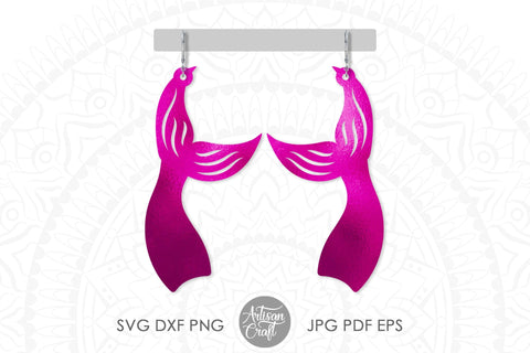 Mermaid tail earrings SVG for cutting with laser SVG Artisan Craft SVG 