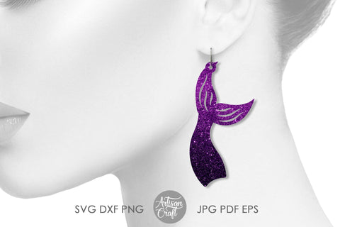 Mermaid tail earrings SVG for cutting with laser SVG Artisan Craft SVG 